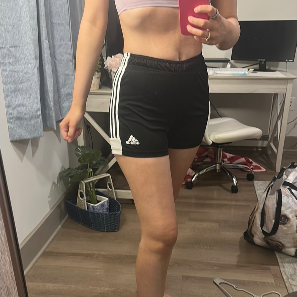 Adidas Black Athletic Shorts High-Waisted Compression Fit
